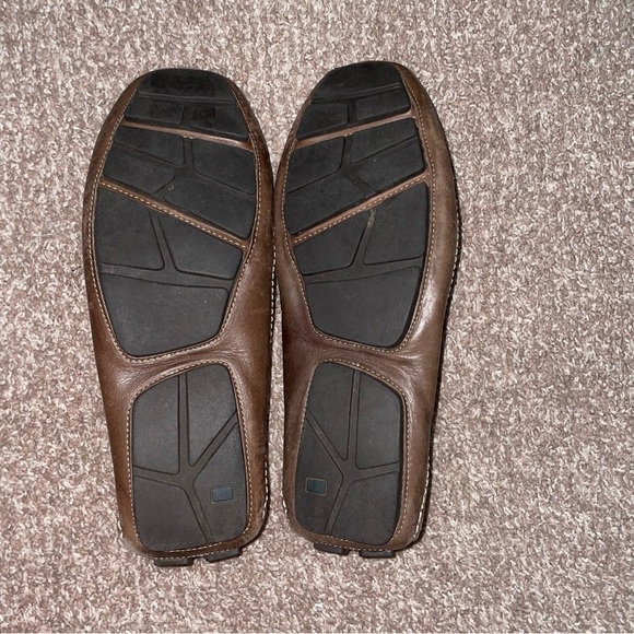 Clarks Driving Loafers Men\'s 12M Brown Leather Slip On Moccasin Shoes‎ 71281